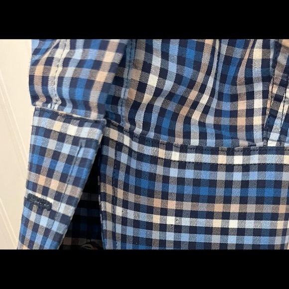 Lucky Brand Button Down Shirt Men M Blue Plaid Flannel Long Sleeve - Picture 4 of 5